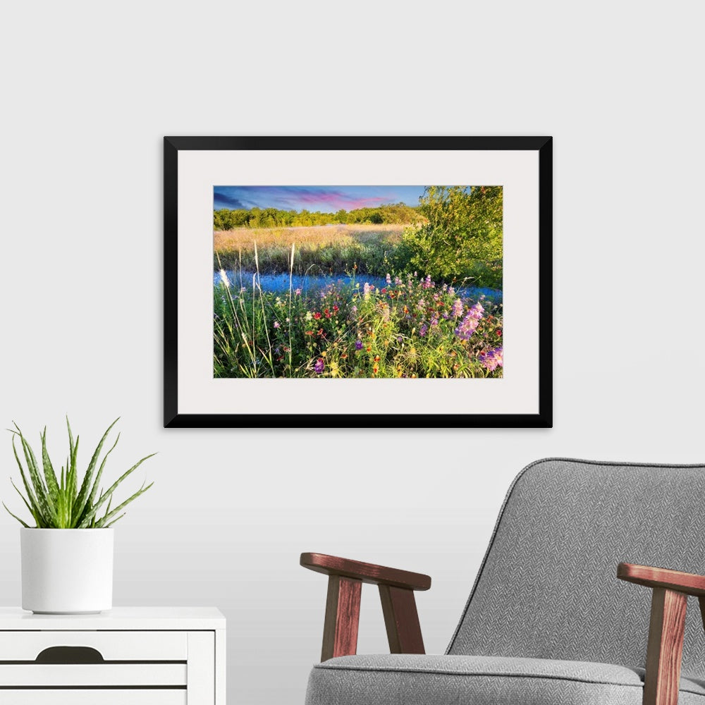 Texas Wildflowers At Sunrise Wall Art