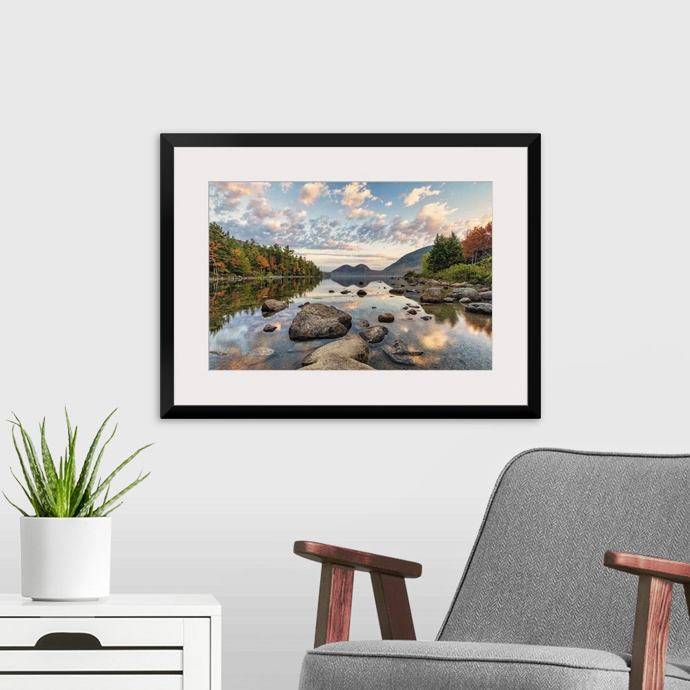 Fall Color At Jordan Pond In Acadia National Park Wall Art